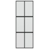 Sliding Door Black 76x205 cm Tempered Glass and Aluminium