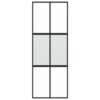 Sliding Door Black 76x205 cm Tempered Glass and Aluminium
