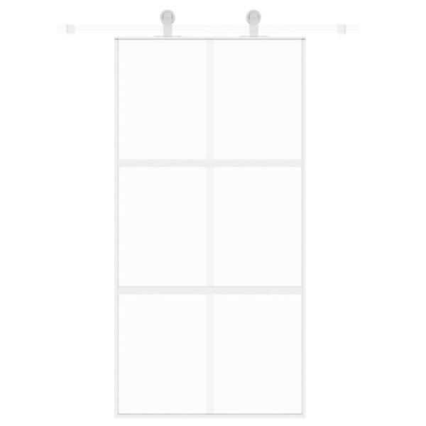 Sliding Door White 102.5x205 cm Tempered Glass and Aluminium