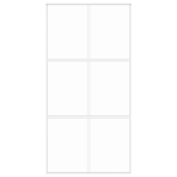Sliding Door White 102.5x205 cm Tempered Glass and Aluminium