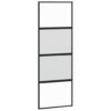 Sliding Door Black 76x205 cm Tempered Glass and Aluminium