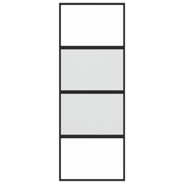 Sliding Door Black 76x205 cm Tempered Glass and Aluminium
