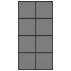 Sliding Door Black 102.5x205 cm Tempered Glass and Aluminium