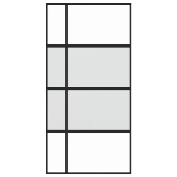 Sliding Door Black 102.5x205 cm Tempered Glass and Aluminium