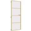 Interior Door Slim Golden 76x201.5 cm Tempered Glass and Aluminium