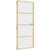 Interior Door Slim Golden 83x201.5 cm Tempered Glass and Aluminium