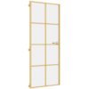 Interior Door Slim Golden 83x201.5 cm Tempered Glass and Aluminium