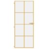 Interior Door Slim Golden 83x201.5 cm Tempered Glass and Aluminium