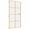 Interior Door Slim Golden 102.5x201.5 cm Tempered Glass and Aluminium