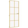 Interior Door Slim Golden 93x201.5 cm Tempered Glass and Aluminium