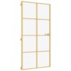 Interior Door Slim Golden 102.5x201.5 cm Tempered Glass and Aluminium
