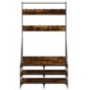 Clothes Rack with Shoe Storage Smoked Oak 100x40x184 cm
