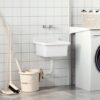 Sink Washbasin for Wall Mounting White 40x40x24 cm Resin