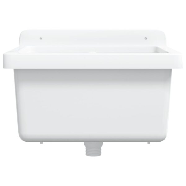 Sink Washbasin for Wall Mounting White 40x40x24 cm Resin