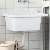 Utility Sink for Wall Mounting White 60x40x28 cm Resin