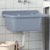Sink Washbasin for Wall Mounting Grey 60x40x28 cm Resin