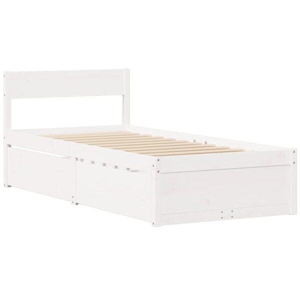 Bed Frame without Mattress White 90x190 cm Single Solid Wood Pine