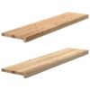 Window Sills 2 pcsa Untreated 110x25x2 cm Solid Wood Oak