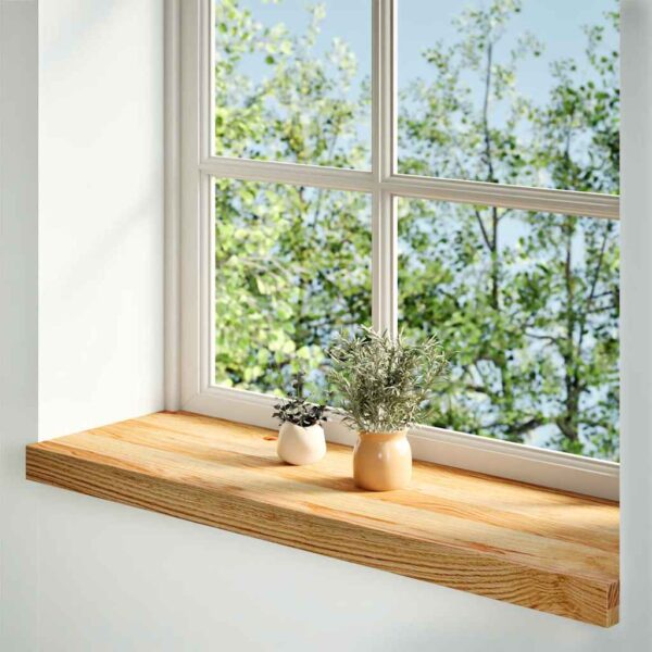 Window Sills 2 pcsa Light Brown 80x25x2 cm Solid Wood Oak