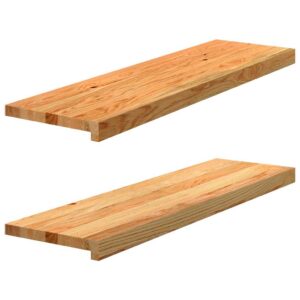 Window Sills 2 pcsa Light Brown 90x25x2 cm Solid Wood Oak