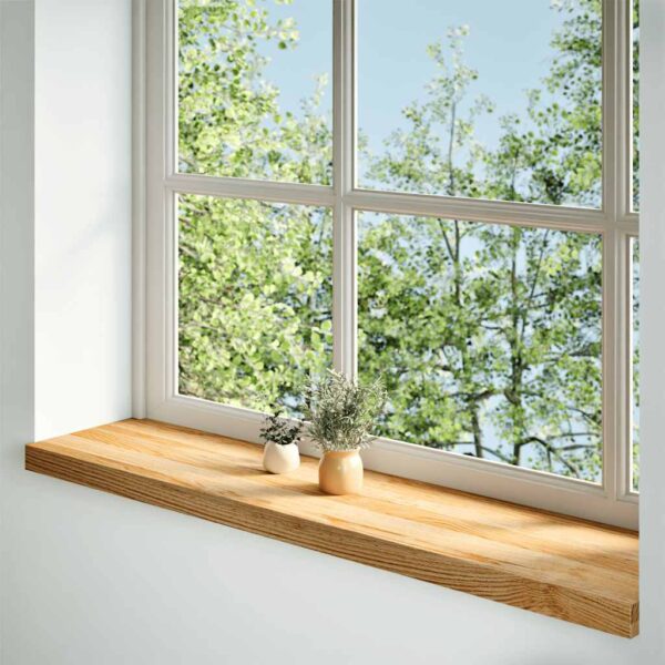 Window Sills 2 pcsa Light Brown 100x25x2 cm Solid Wood Oak