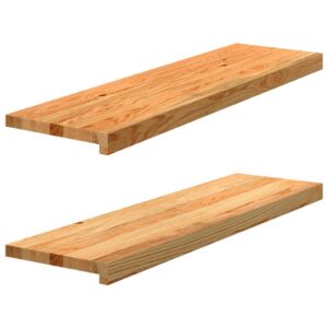 Window Sills 2 pcs Light Brown 90x30x2 cm Solid Wood Oak