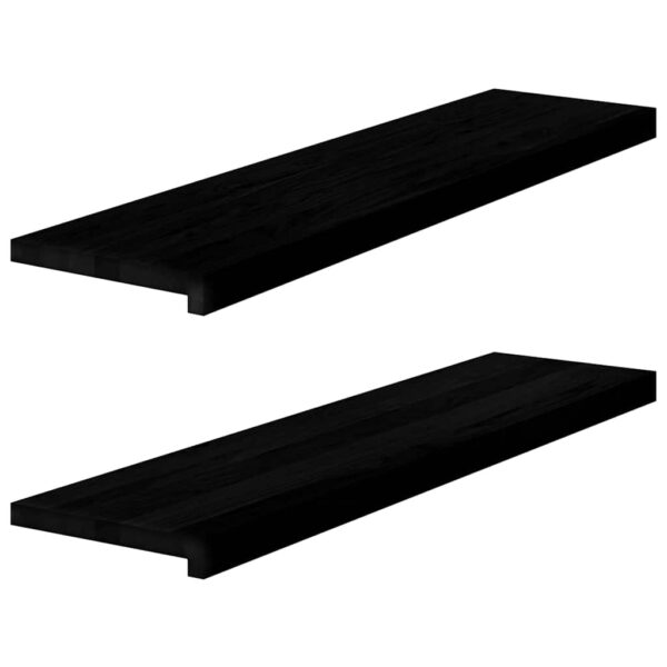 Window Sills 2 pcs Dark Brown 100x25x2 cm Solid Wood Oak