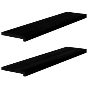 Window Sills 2 pcs Dark Brown 110x25x2 cm Solid Wood Oak