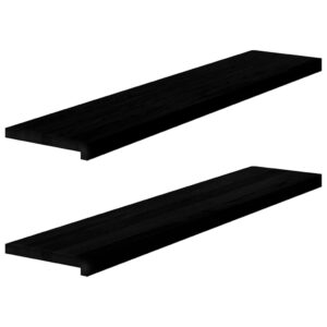 Window Sills 2 pcs Dark Brown 120x25x2 cm Solid Wood Oak