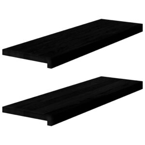 Window Sills 2 pcs Dark Brown 80x30x2 cm Solid Wood Oak