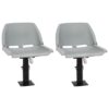 4 Piece Foldable Boat Seat Set No Pillow Grey 48x51x41 cm