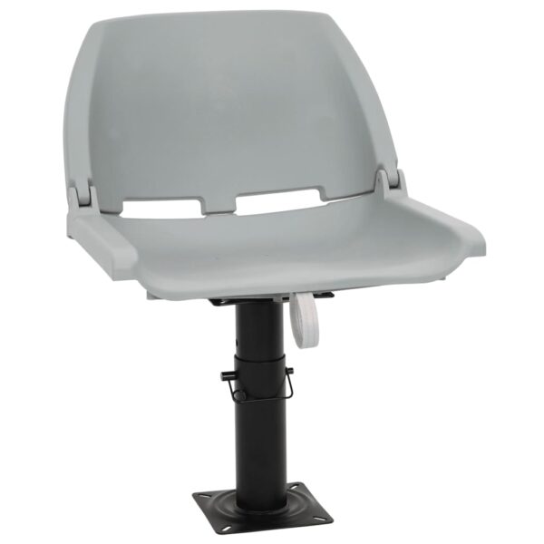 4 Piece Foldable Boat Seat Set No Pillow Grey 48x51x41 cm