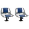 4 Piece Foldable Boat Seat Set Blue and White 48x51x41 cm