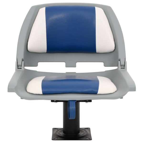 4 Piece Foldable Boat Seat Set Blue and White 48x51x41 cm