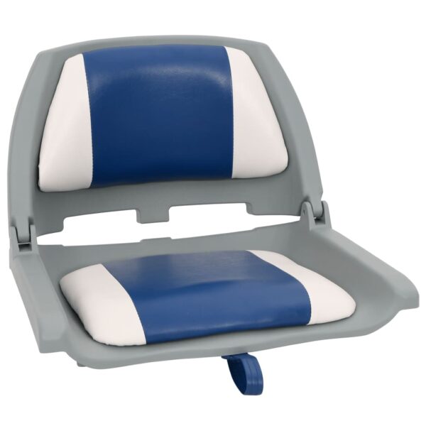 4 Piece Foldable Boat Seat Set Blue and White 48x51x41 cm