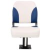 2 Piece Foldable Boat Seat Set Blue and White 41x36x48 cm