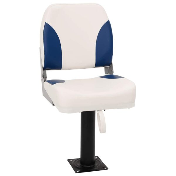 2 Piece Foldable Boat Seat Set Blue and White 41x36x48 cm