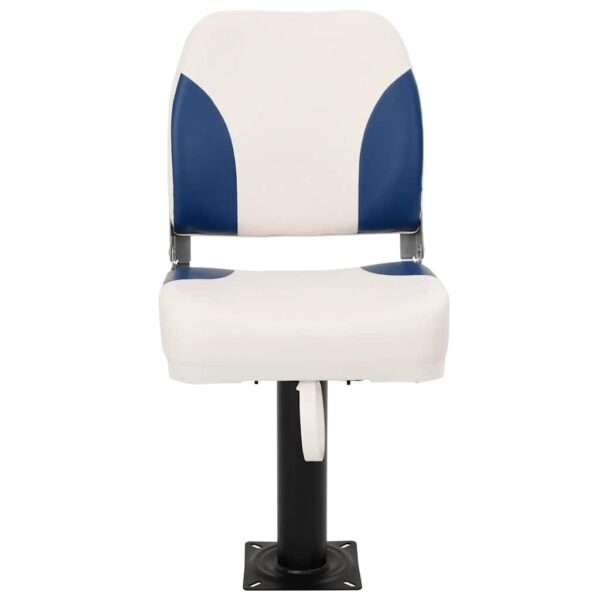 2 Piece Foldable Boat Seat Set Blue and White 41x36x48 cm
