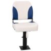 4 Piece Foldable Boat Seat Set Blue and White 41x36x48 cm