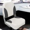 2 Piece Foldable Boat Seat Set Low Backrest with Fixing Strap