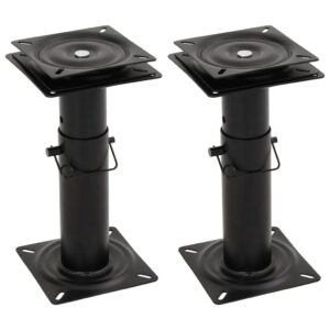 2 pcs Boat Seat Pedestals with 360A Seat Swivel Adjustable Steel