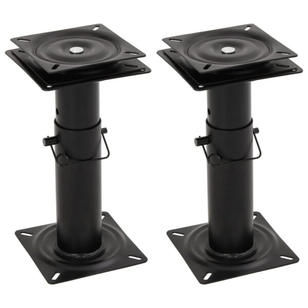 2 pcs Boat Seat Pedestals with 360A Seat Swivel Adjustable Steel