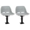 Boat Seats 2 pcs with Pedestal Height Adjustable 360A Rotatable