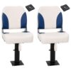 Boat Seats 2 pcs with Pedestal Height Adjustable 360A Rotatable