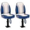 Boat Seats 2 pcs with Pedestal Height Adjustable 360A Rotatable