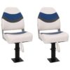 Boat Seats 2 pcs with Pedestal Height Adjustable 360A Rotatable