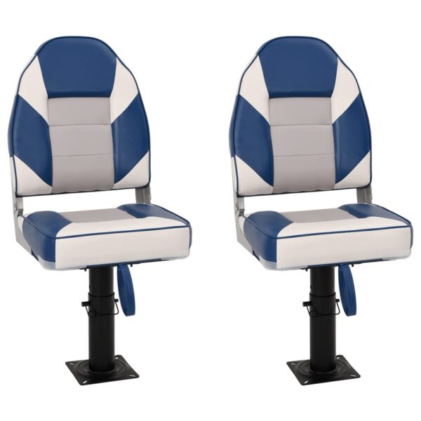 Boat Seats 2 pcs with Pedestal Height Adjustable 360A Rotatable