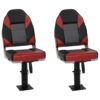 Boat Seats 2 pcs with Pedestal Height Adjustable 360A Rotatable