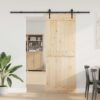 Sliding Door Hardware Kit 213.5 cm Steel Black