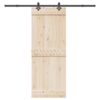 Sliding Door Hardware Kit 213.5 cm Steel Black